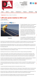 1,200 solar panels installed on ARC's roof