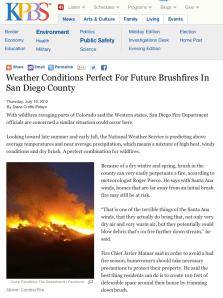 Weather Conditions Perfect For Future Brushfires In San Diego County Weather Conditions Perfect For Future Brushfires In San Diego County