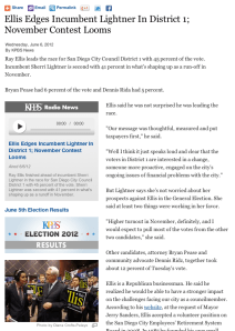 Ellis Edges Incumbent Lightner In District 1; November Contest Looms Ellis Edges Incumbent Lightner In District 1; November Contest Looms