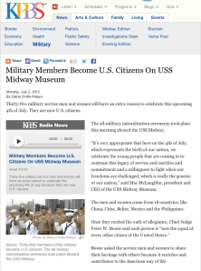 Military Members Become U.S. Citizens On USS Midway Museum Military Members Become U.S. Citizens On USS Midway Museum